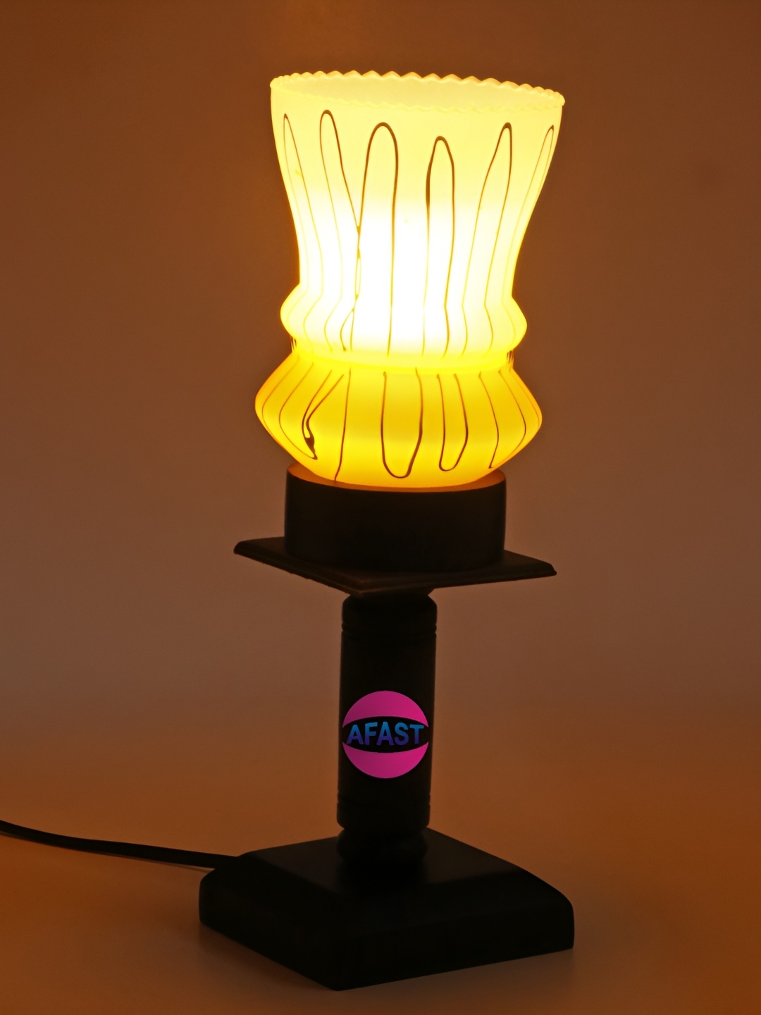 Afast Orange & White Glass Table Lamp with Adjustable Cord