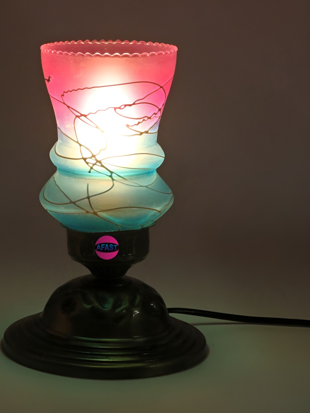 

Afast Blue & Pink Glass Table Lamp with Adjustable Cord