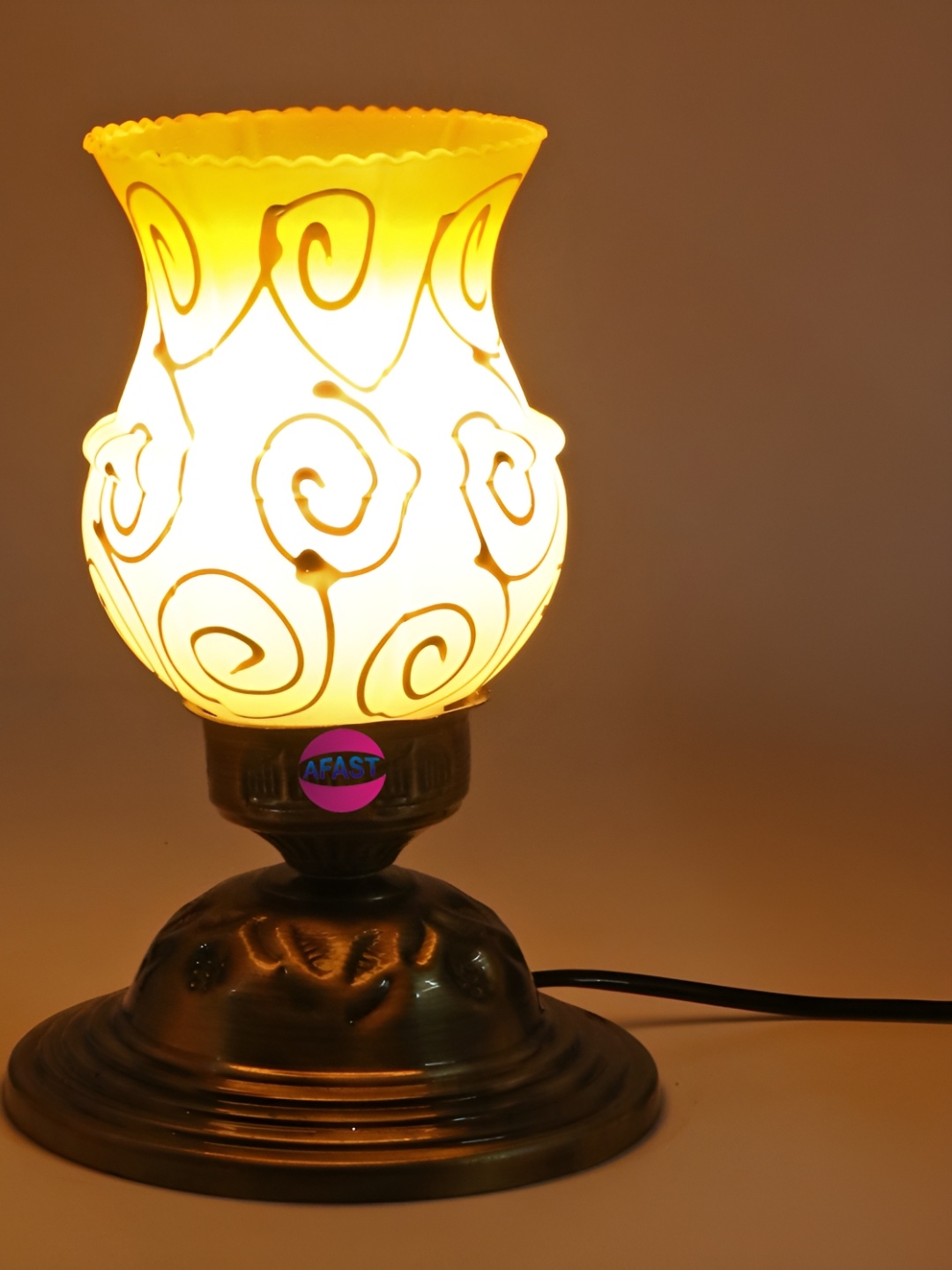 

Afast Orange & White Glass Table Lamp with Adjustable Cord