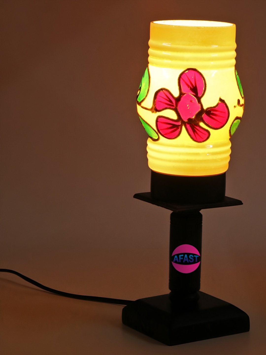 

Afast White & Pink Glass Table Lamp with Adjustable Cord