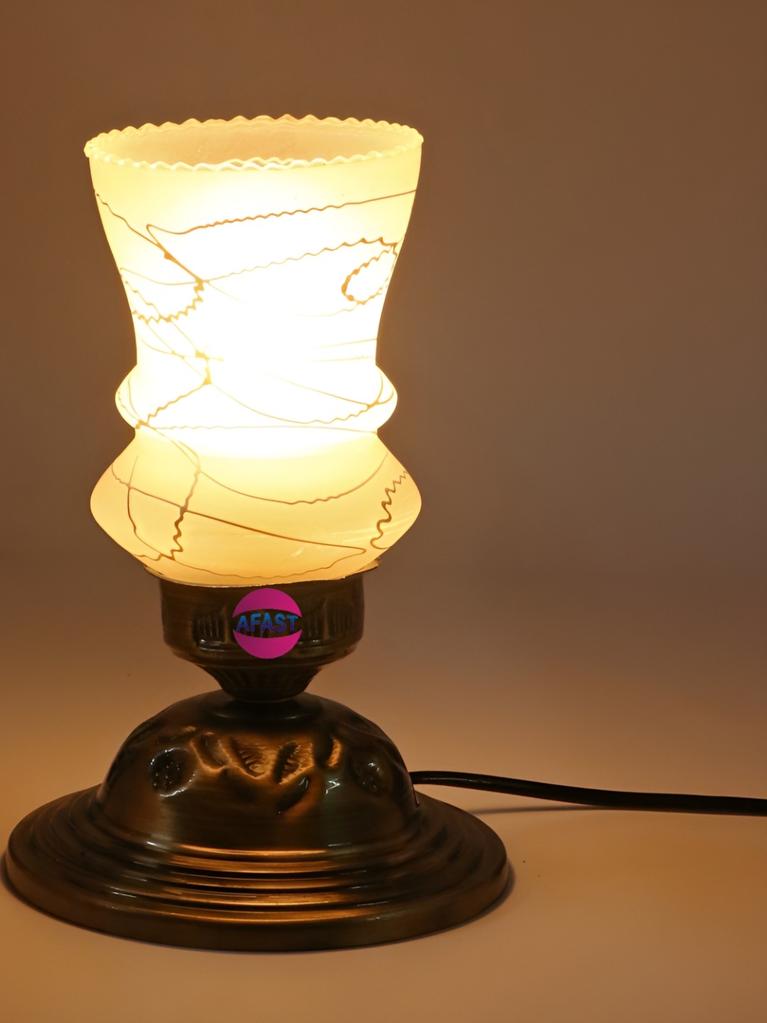 

Afast White Glass Table Lamp with Adjustable Cord