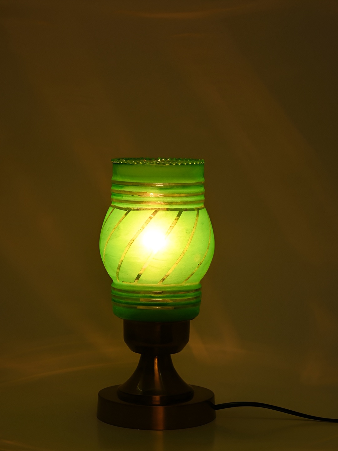 Afast Green Glass Table Lamp with Adjustable Cord