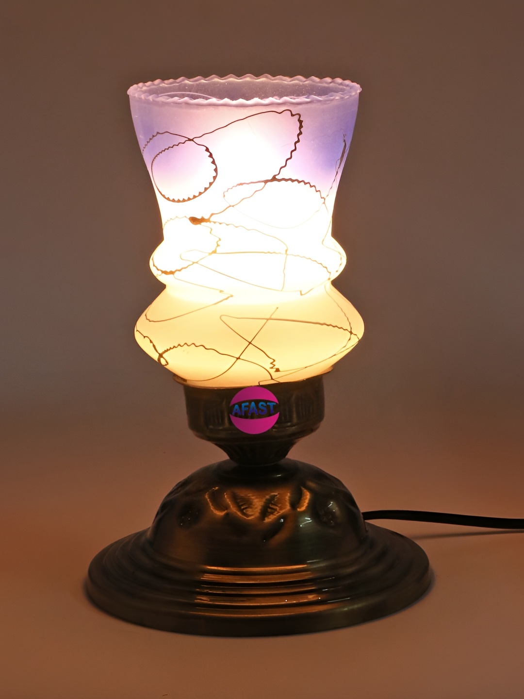 

Afast White & Blue Glass Table Lamp with Adjustable Cord
