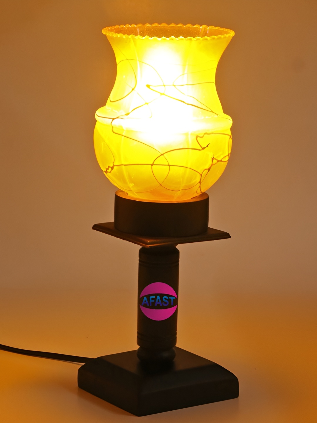 Afast Yellow Glass Table Lamp with Adjustable Cord