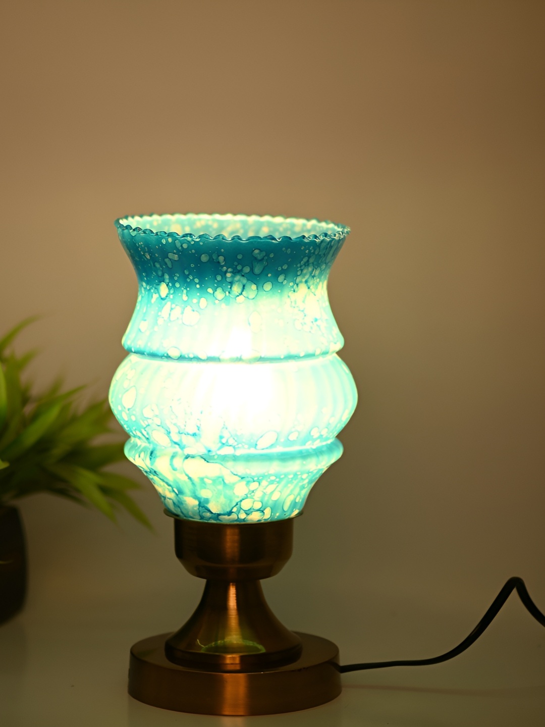 

Afast Blue Glass Table Lamp with Adjustable Cord