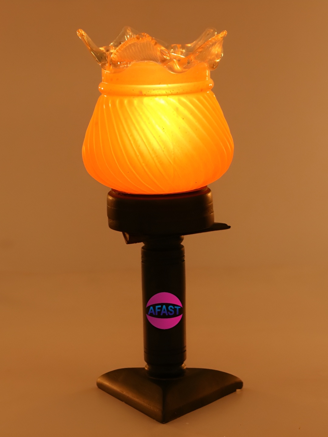Afast White & Orange Glass Table Lamp with Adjustable Cord
