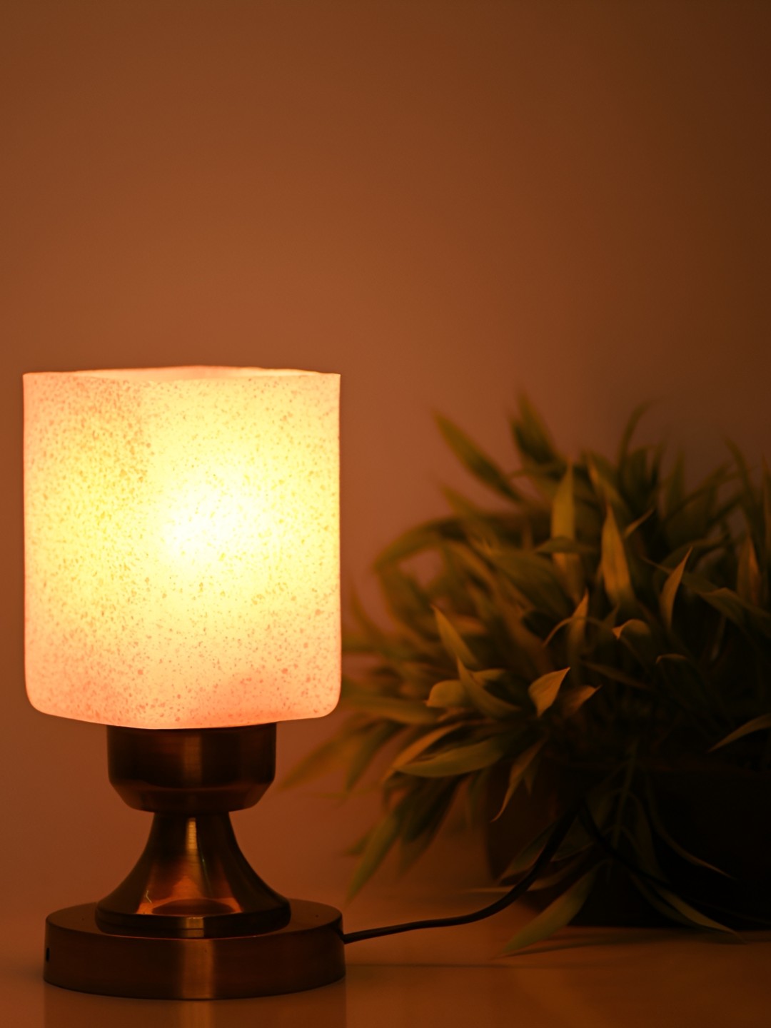 

Afast Pink Printed Metal Rectangle Shaped With Adjustable Cord Table Lamp