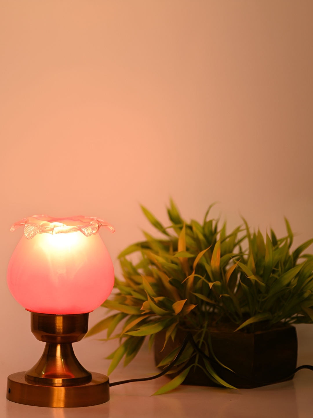 

Afast Pink Metal Abstract Shaped With Adjustable Cord Table Lamp