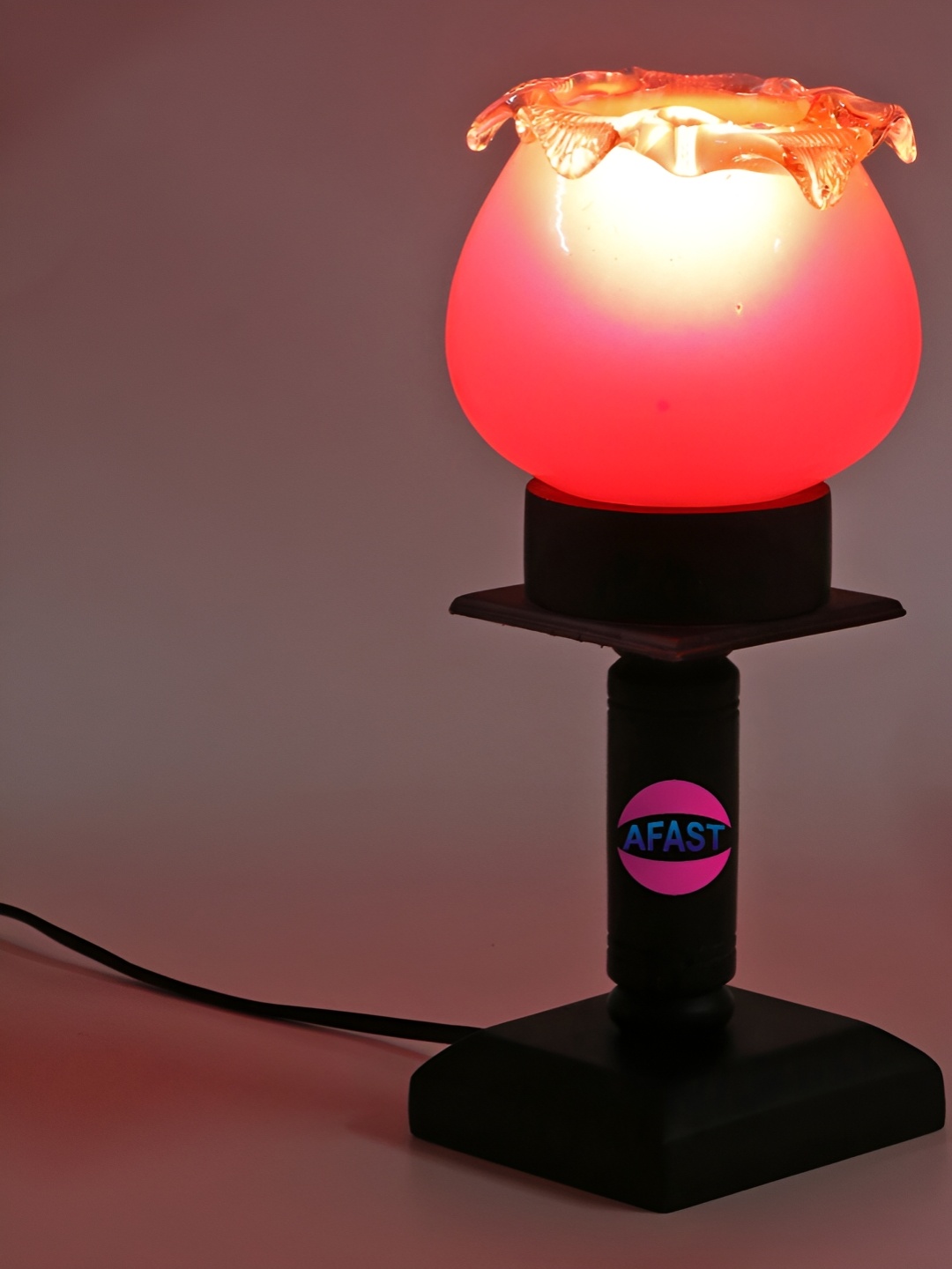 

Afast Black & Pink Abstract Shaped Glass Table Lamp with Adjustable Cord