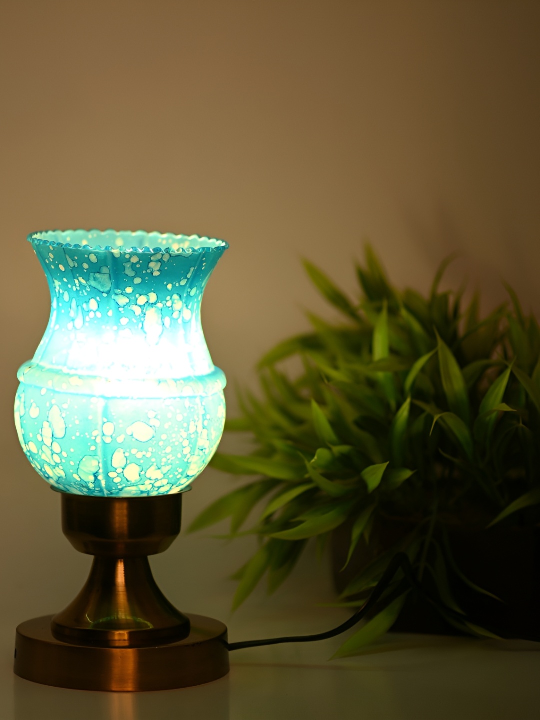 

Afast Blue & White Textured Table Lamps with Adjustable Cord
