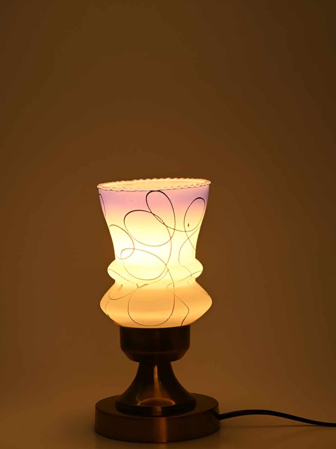 

Afast White & Grey Textured Contemporary Glass Table Lamp with Adjustable Cord