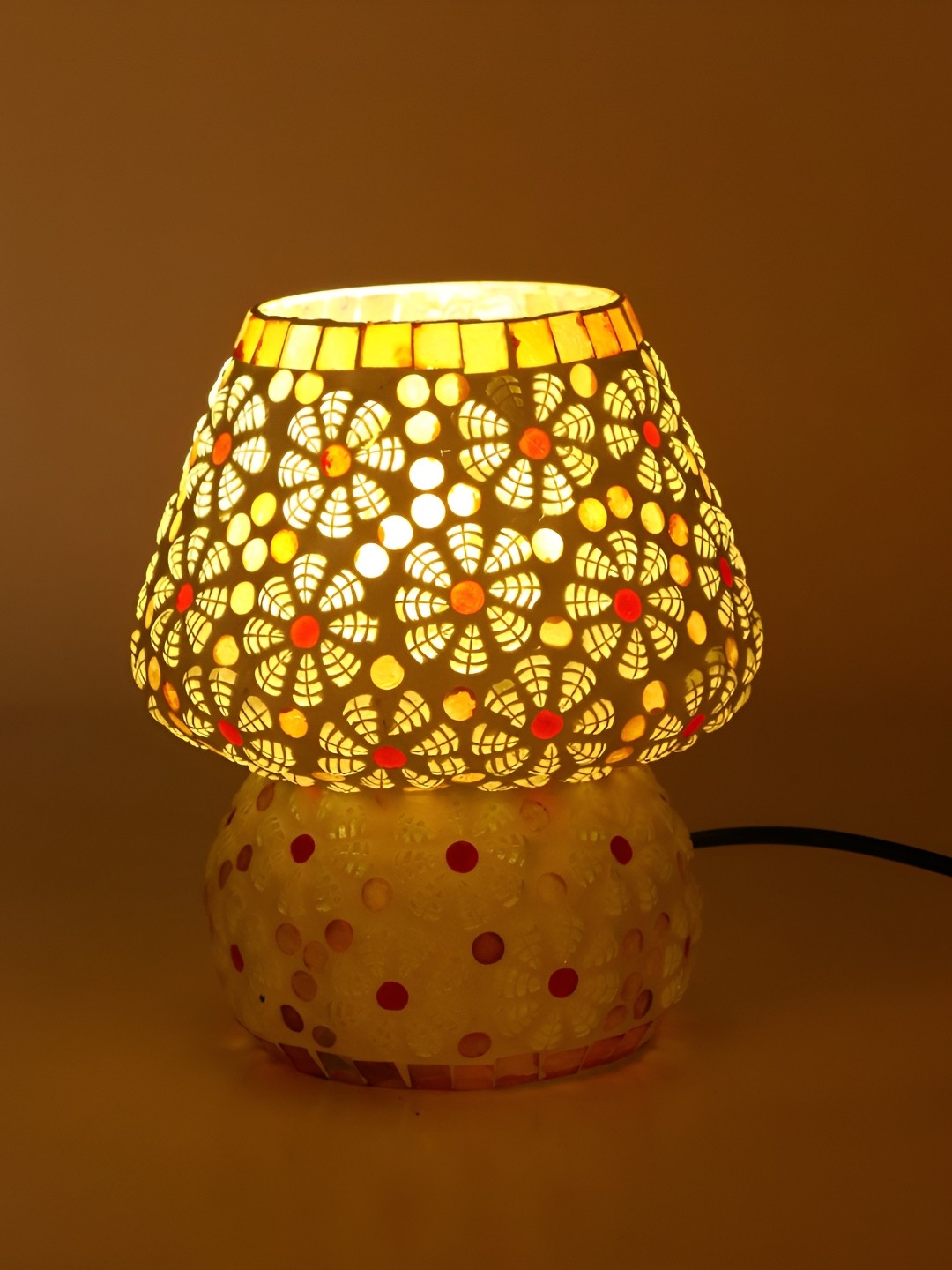 

Afast White & Black Printed Contemporary Glass Table Lamp with Adjustable Cord