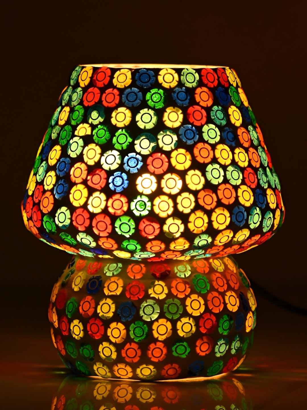

Afast White & Black Printed Contemporary Glass Table Lamp with Adjustable Cord