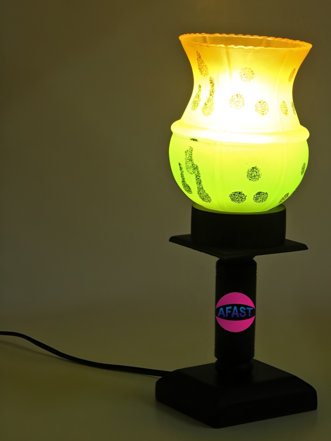 

Afast Green & Black Textured Contemporary Glass Table Lamp with Adjustable Cord