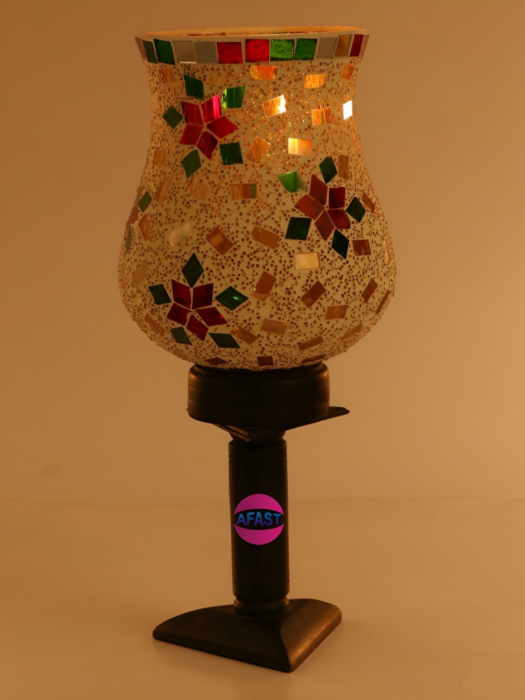 

Afast White & Green Textured Contemporary Glass Table Lamp with Adjustable Cord