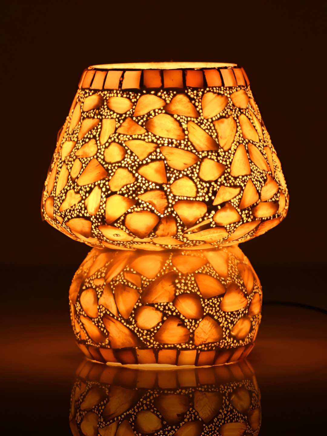 

Afast Yellow Printed Contemporary Glass Table Lamp with Adjustable Cord
