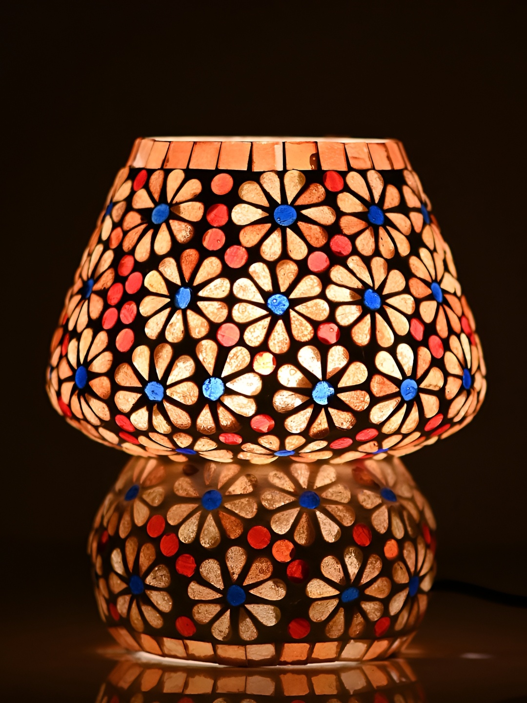 

Afast Yellow Printed Contemporary Glass Table Lamp with Adjustable Cord