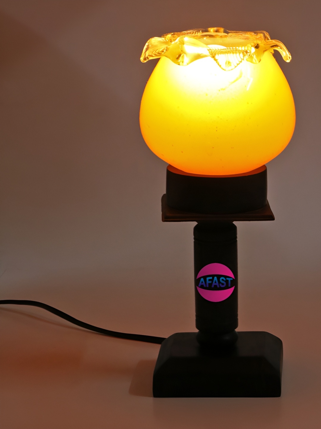 

Afast Black & Transparent Abstract Shaped Glass Table Lamp with Adjustable Cord