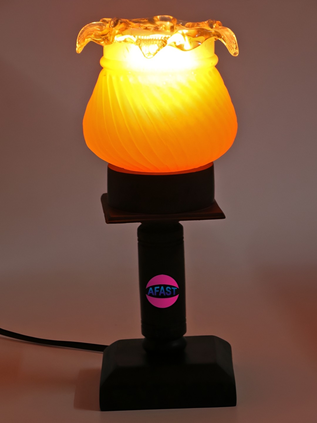 

Afast Orange Printed Contemporary Glass Table Lamp with Adjustable Cord