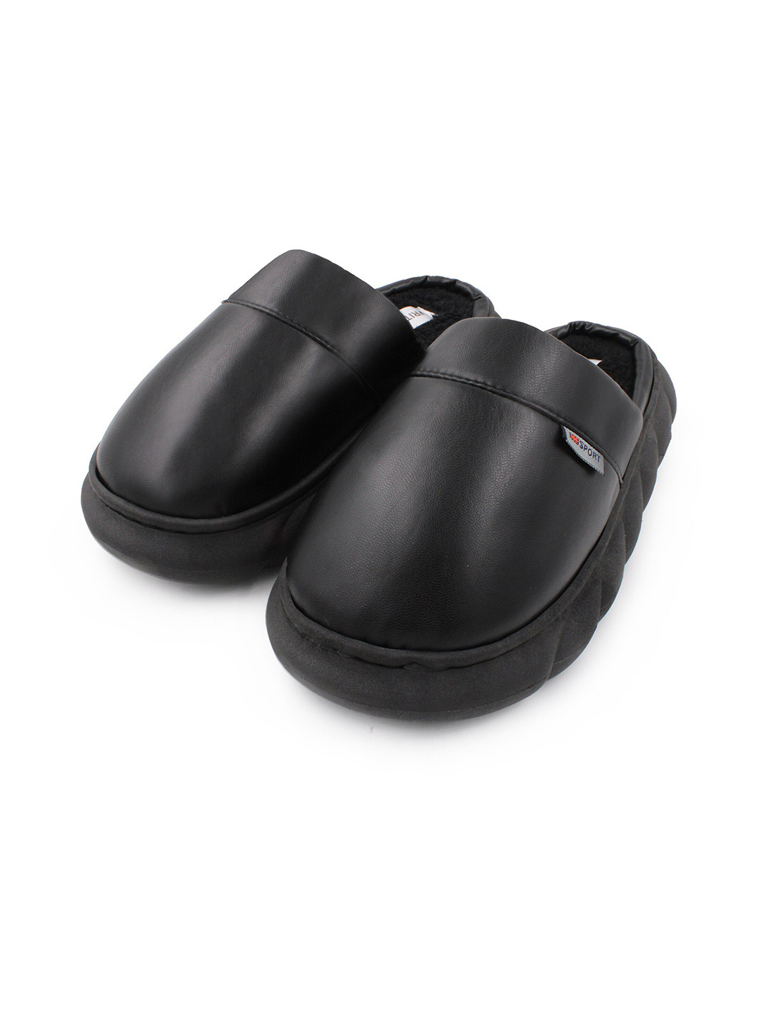 

JENNA Men Warm Winter Fur Room Slippers, Black