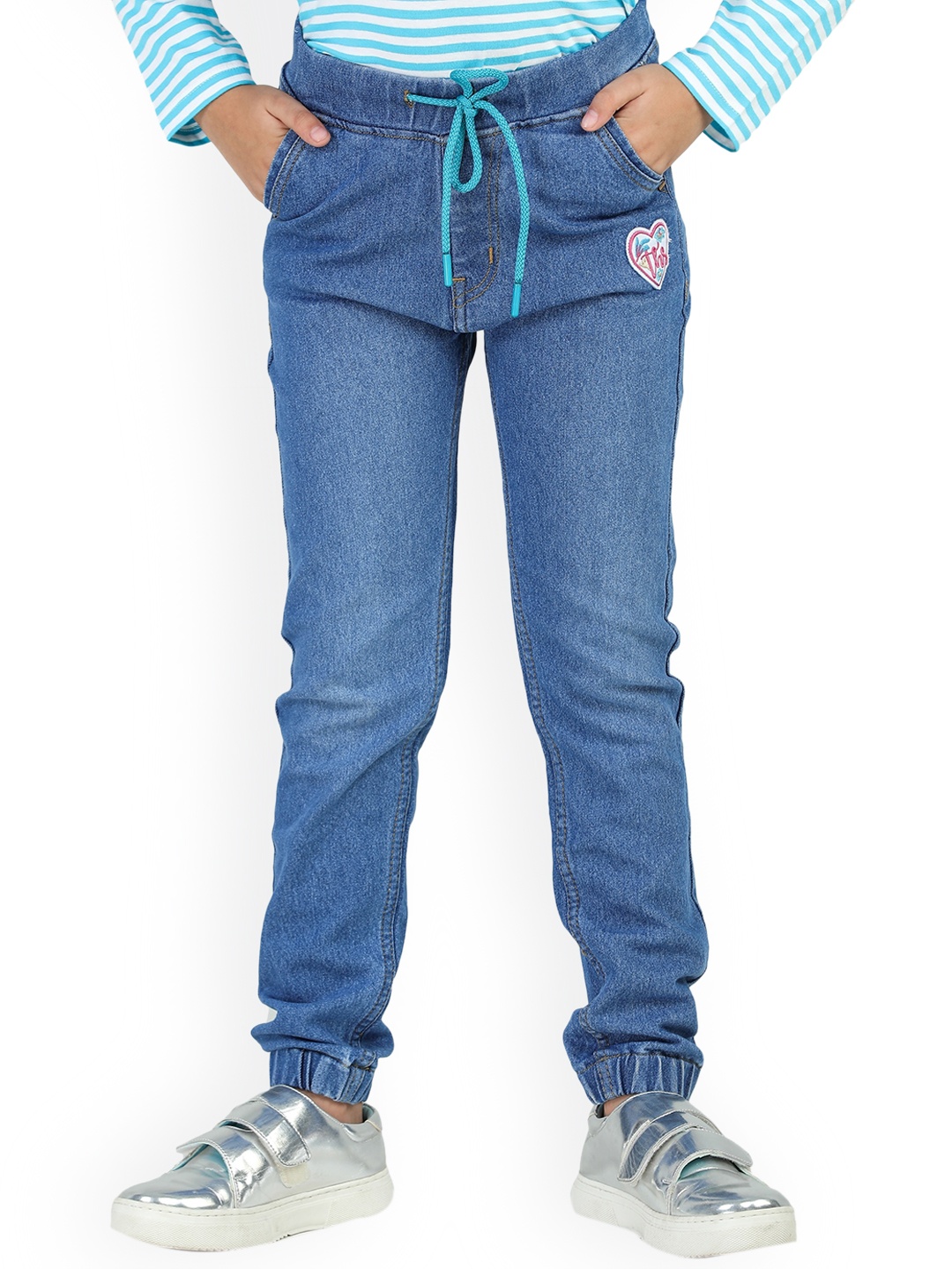 

Purple United Kids Girls Light Fade Cotton Jeans, Blue