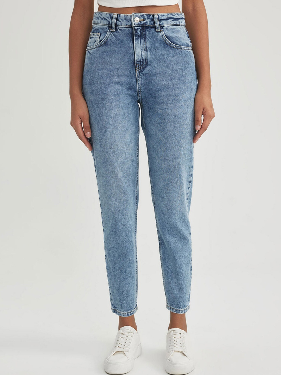 

DeFacto Women Heavy Fade Clean Look Pure Cotton Jeans, Blue