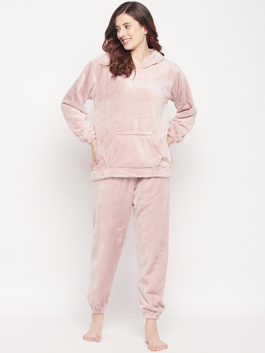 

Camey Hooded Night Suit, Peach