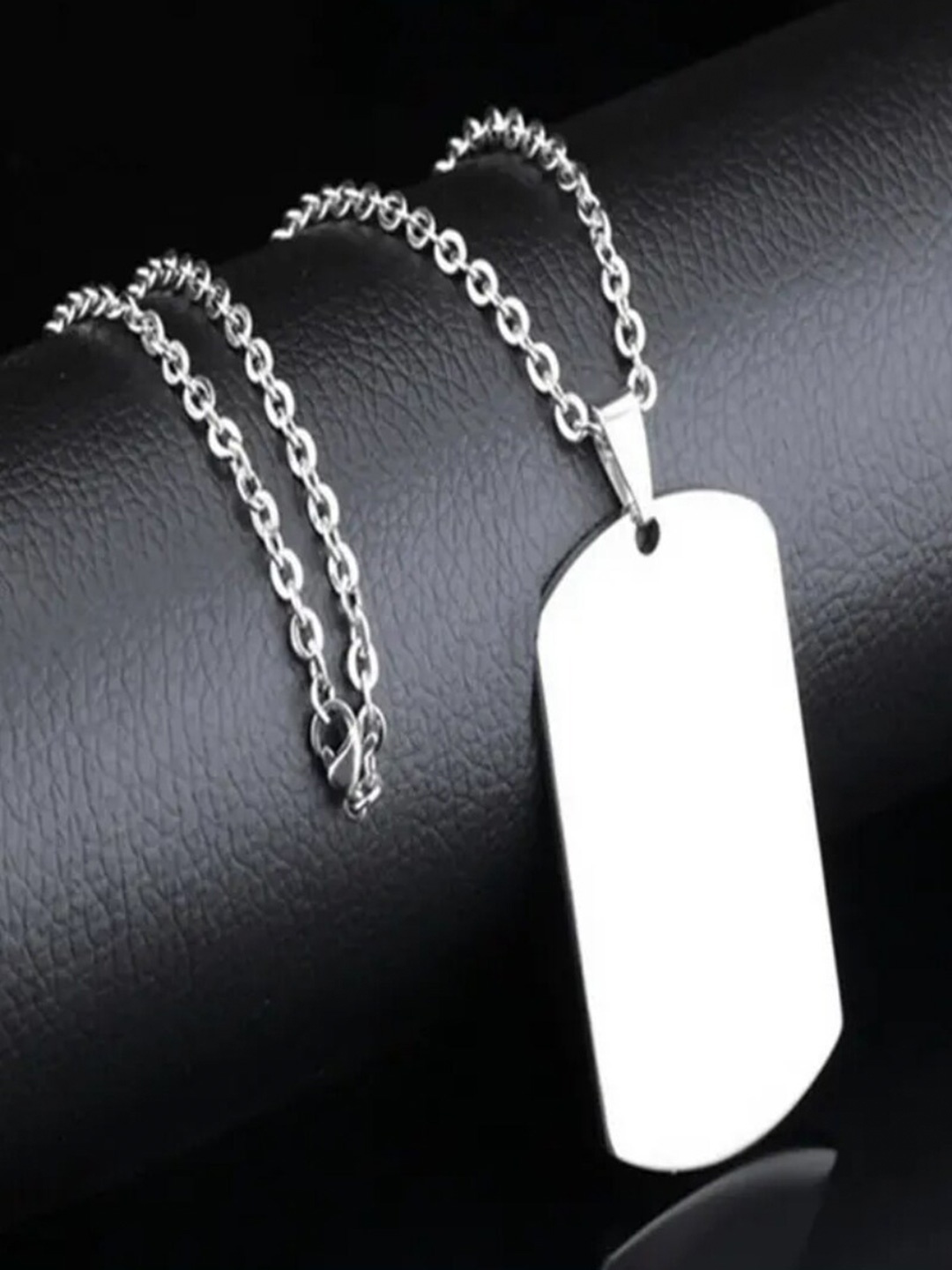 

WROGN Men Dog Tag Stainless Steel Chain, Silver