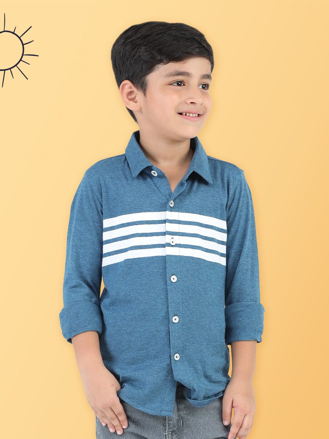 

Purple United Kids Boys Colourblocked Regular Fit Cotton Casual Shirt, Teal