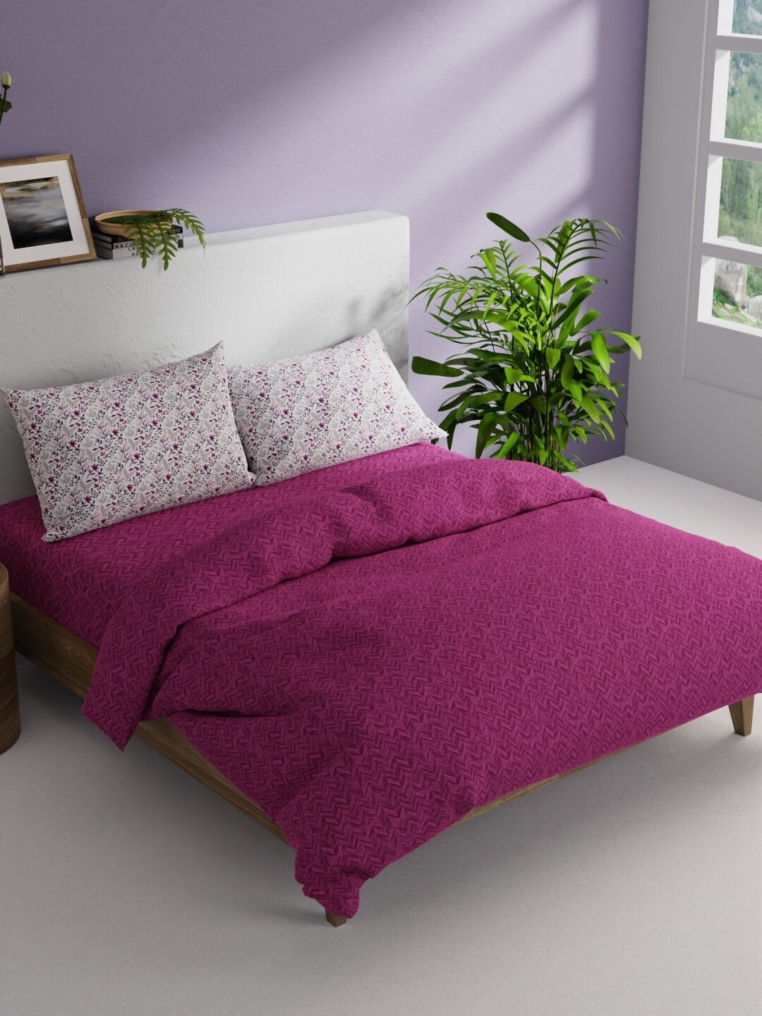 

BIANCA Pink White 4 Pieces Floral Regular Cotton Double Queen Bedding Set