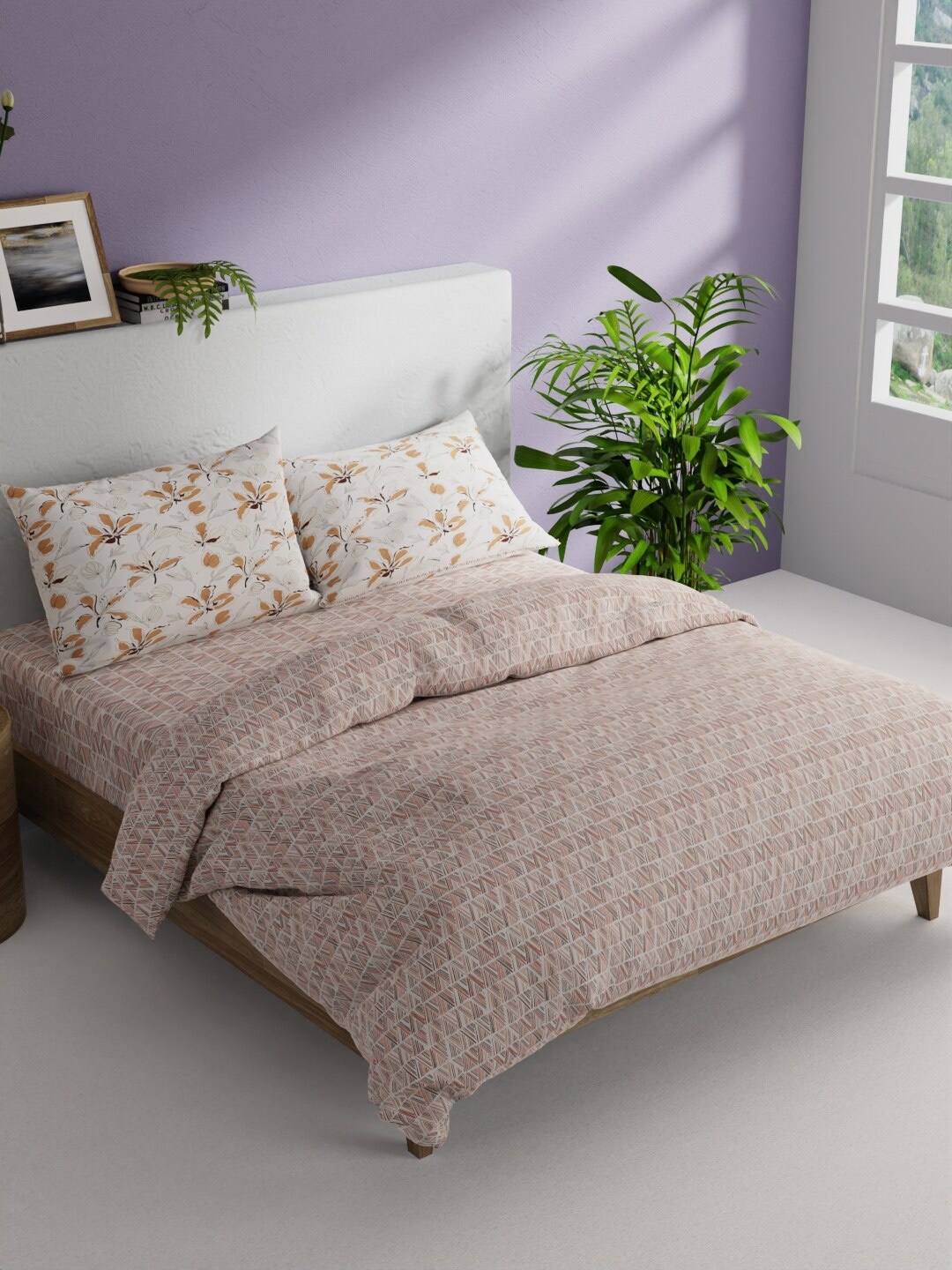 

BIANCA Brown & White Geometric Cotton Double Queen Bedding Set