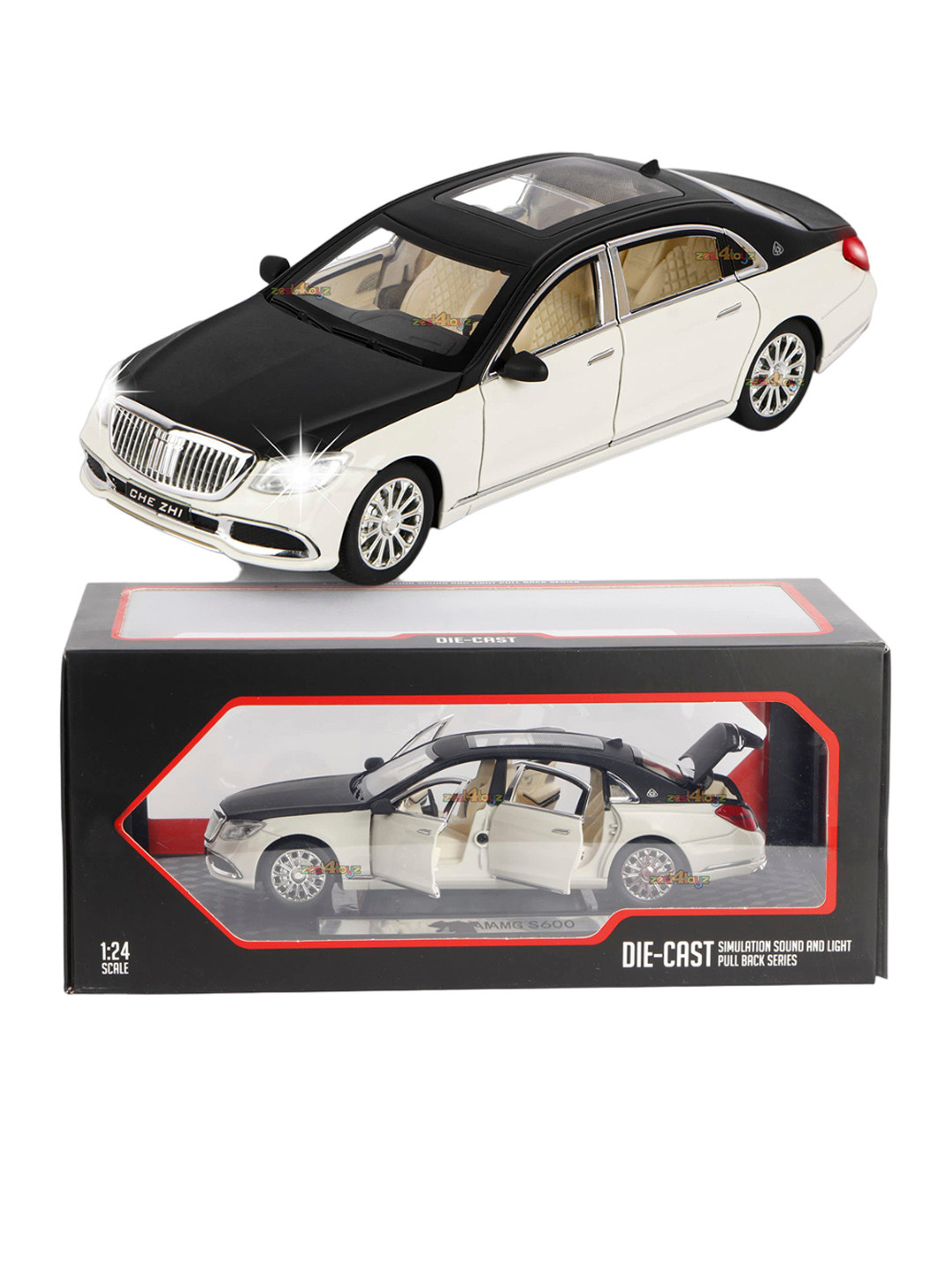 

zest 4 toyz Openable Doors Pullback Toy Car, White