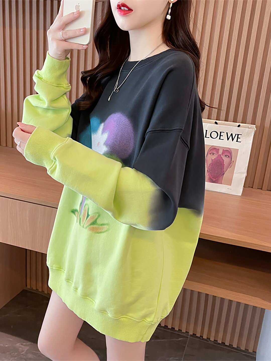 

JC Mode Colourblocked Cotton Pullover, Green