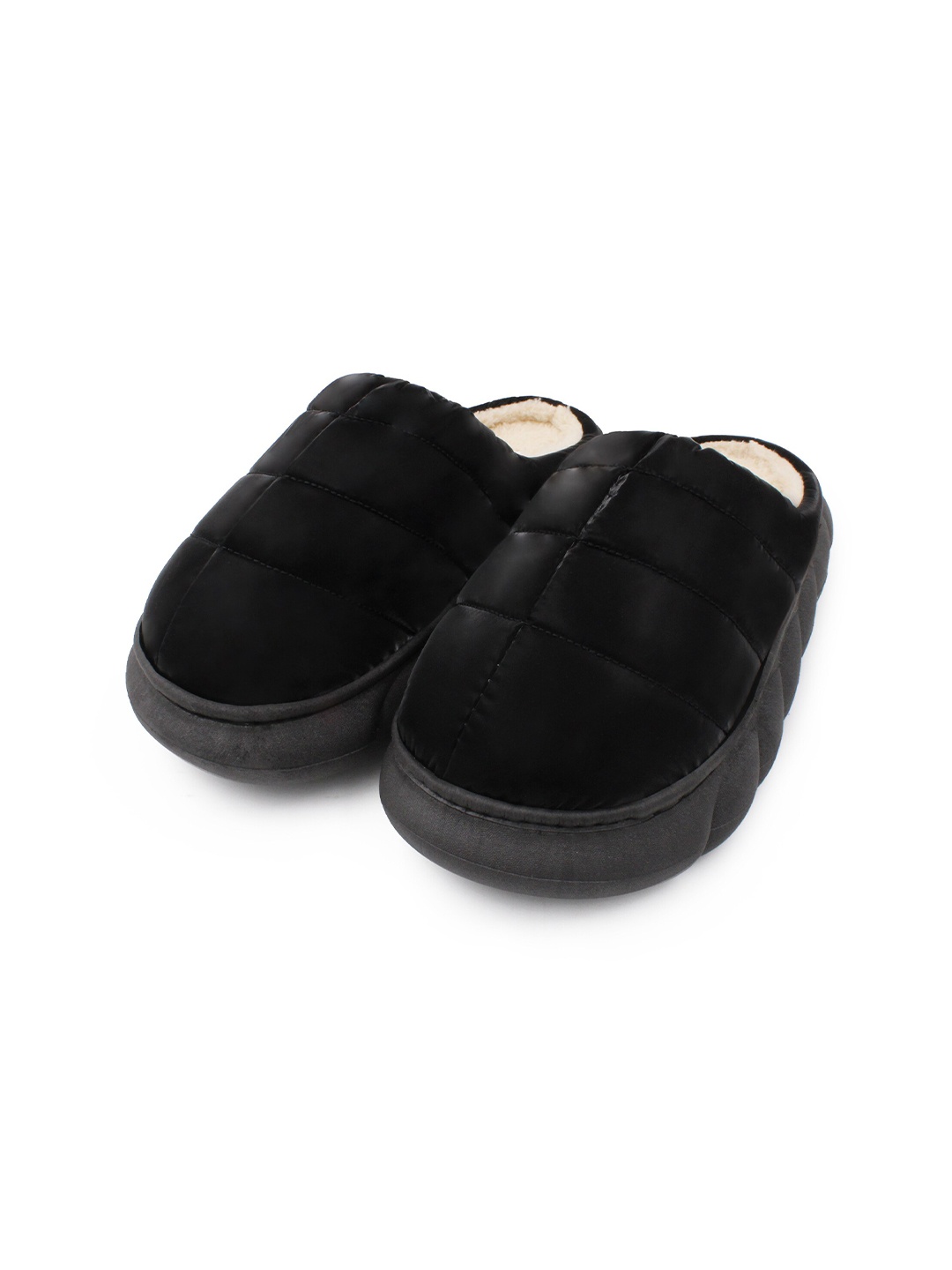 

JENNA Women Fur Room Slippers, Black