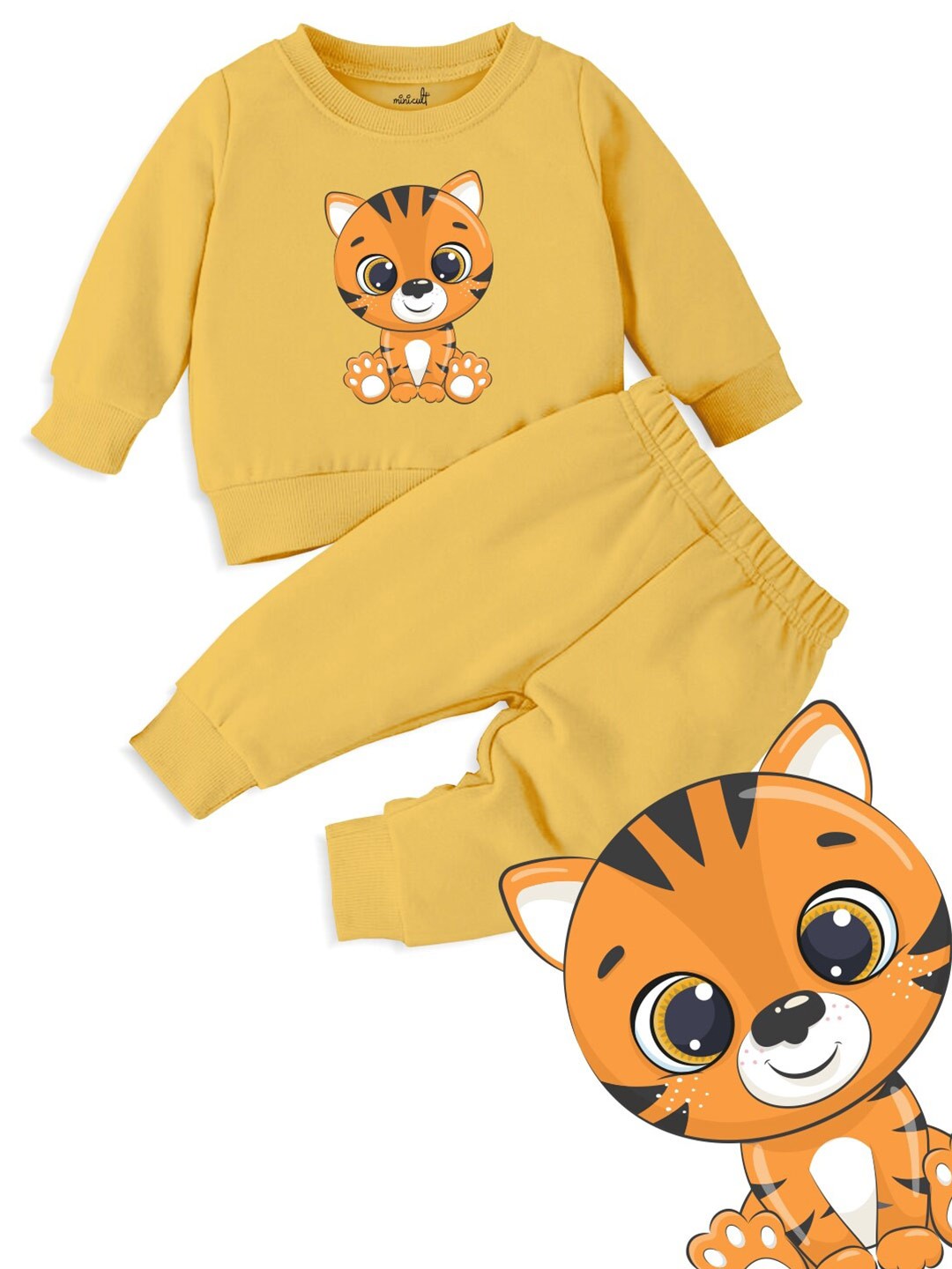 

Minicult Kids Printed Long Sleeves T-shirt with Pyjamas, Yellow