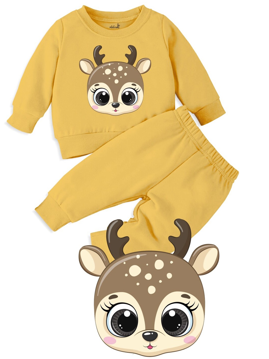 

Minicult Kids Printed Long Sleeves T-shirt with Pyjamas, Yellow