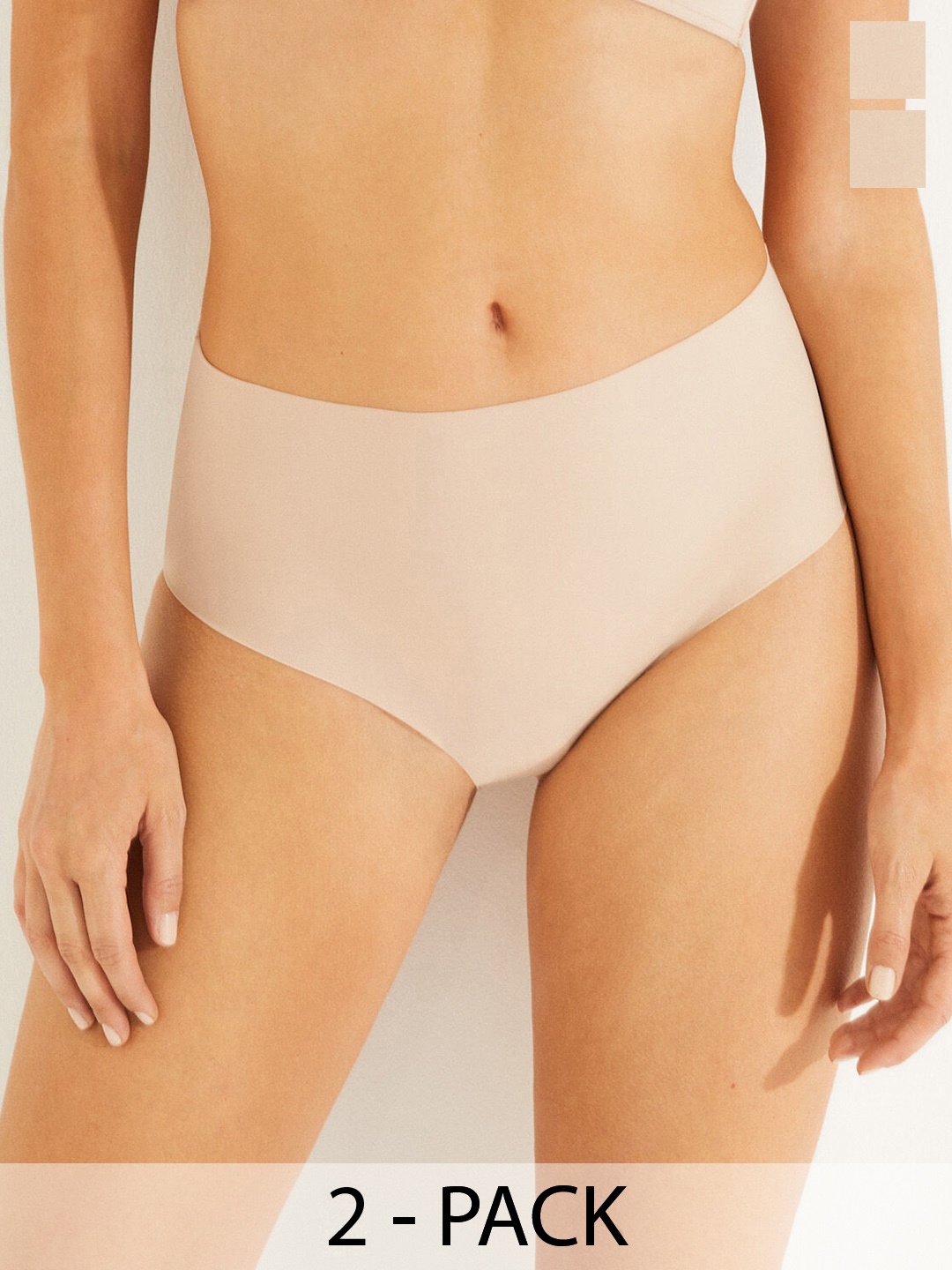 

Women'secret Women Pack of 2 Seamless Hipsters 7682980-34, Nude