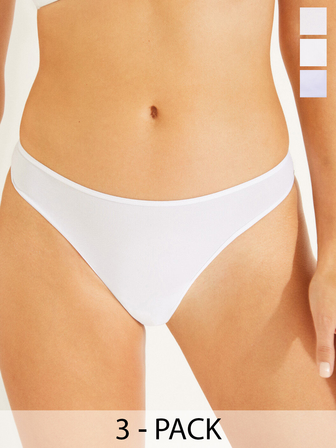 

women'secret Women Pack of 3 Thongs 7682956-99, White