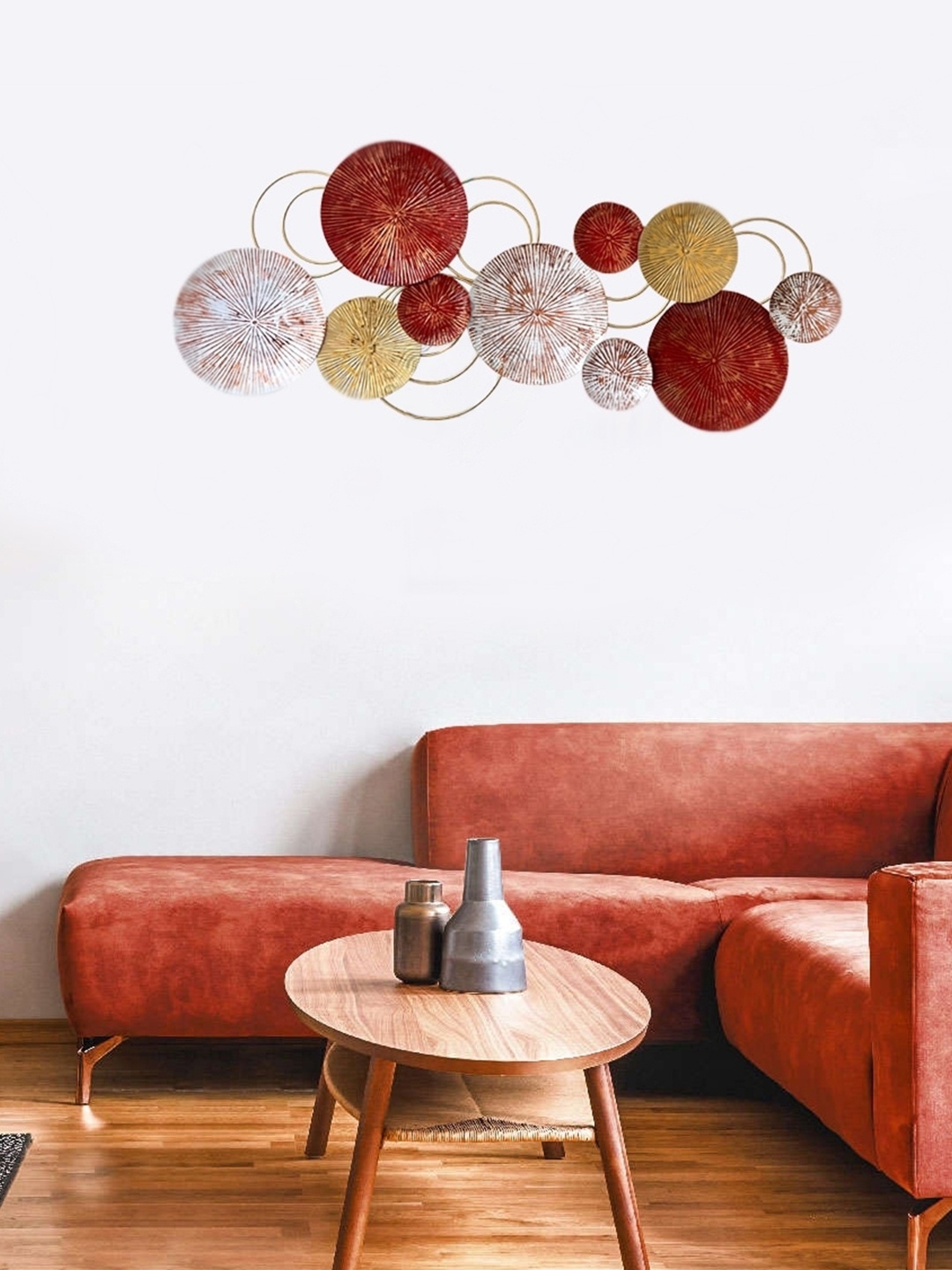 

DSH Crafting Your Curiosity Red & Gold Toned Metal Circle Wall Hangings