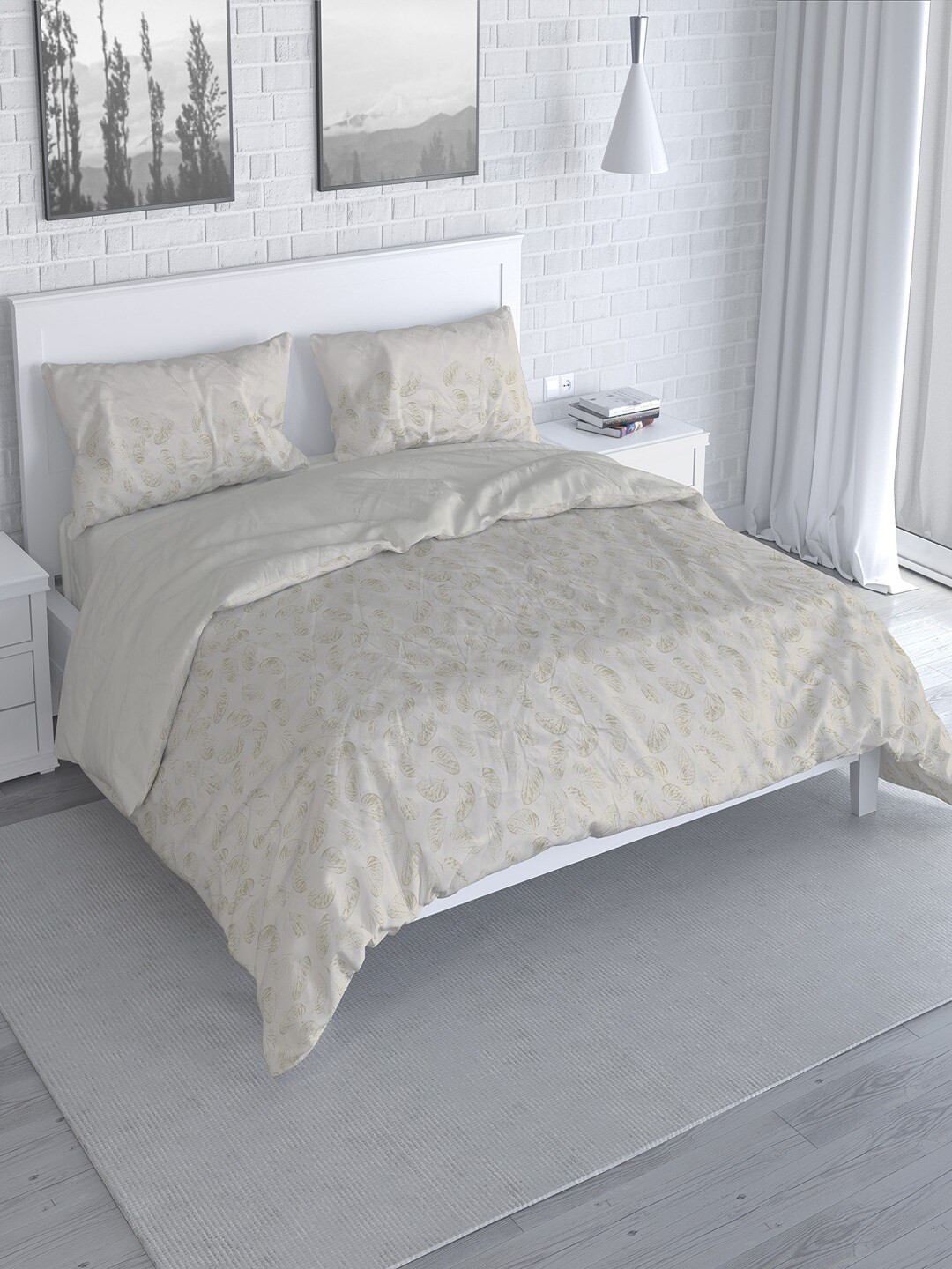 

Himeya White & Beige Ethnic Motifs Cotton Mild Winter Double Bed Dohar
