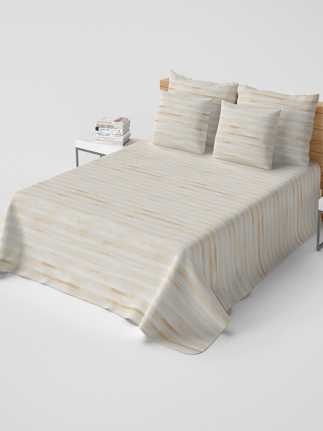 

Himeya Beige & White Striped Cotton Mild Winter Double Bed Dohar