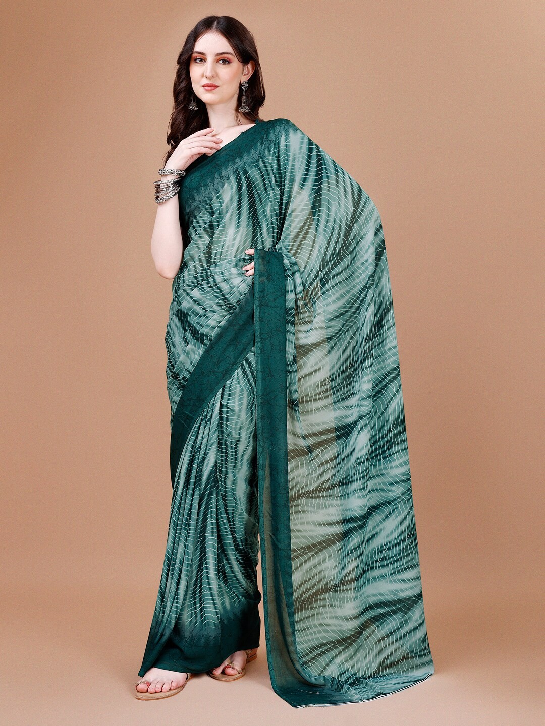 

Sangria Sea Green Tie and Dye Pure Georgette Saree