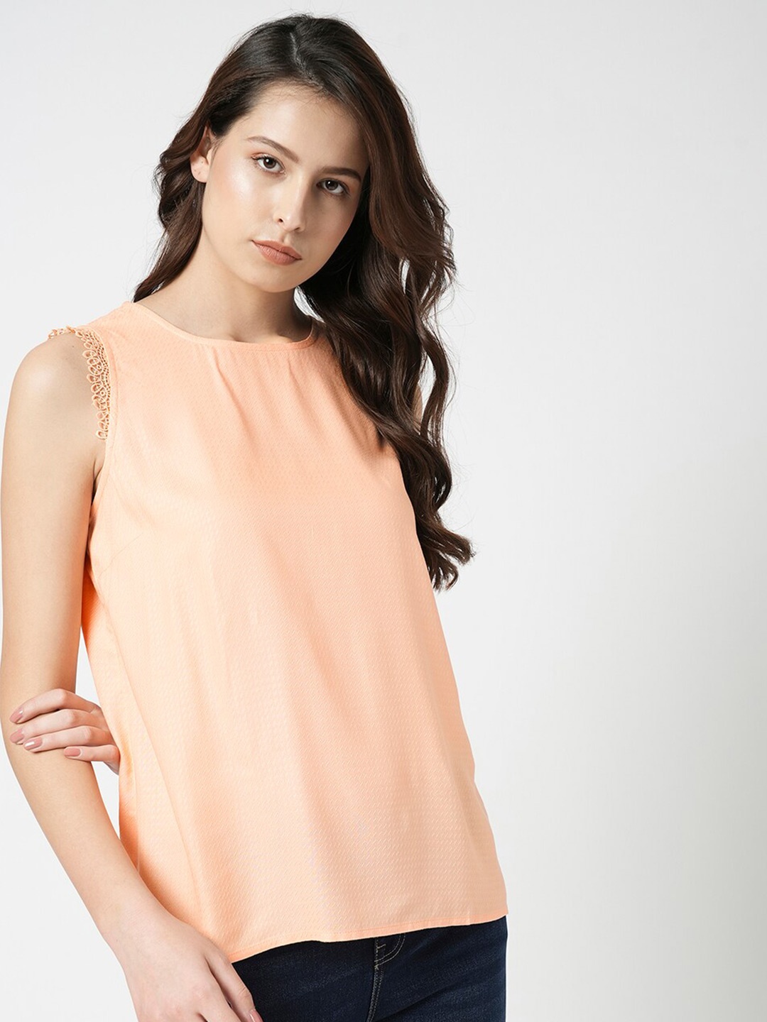 

Vero Moda Round Neck Regular Top, Peach