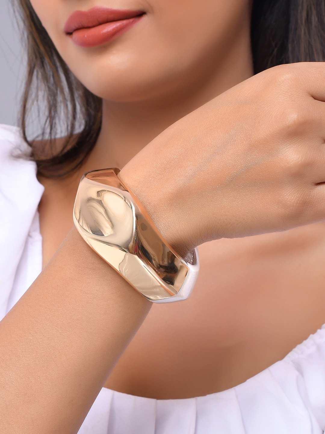 

VOJ Gold & Silver-Plated Bangle-Style Bracelet