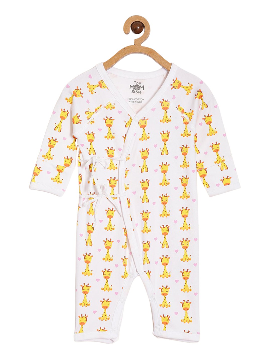 

The Mom Store Infants Kids Printed Cotton Romper, White