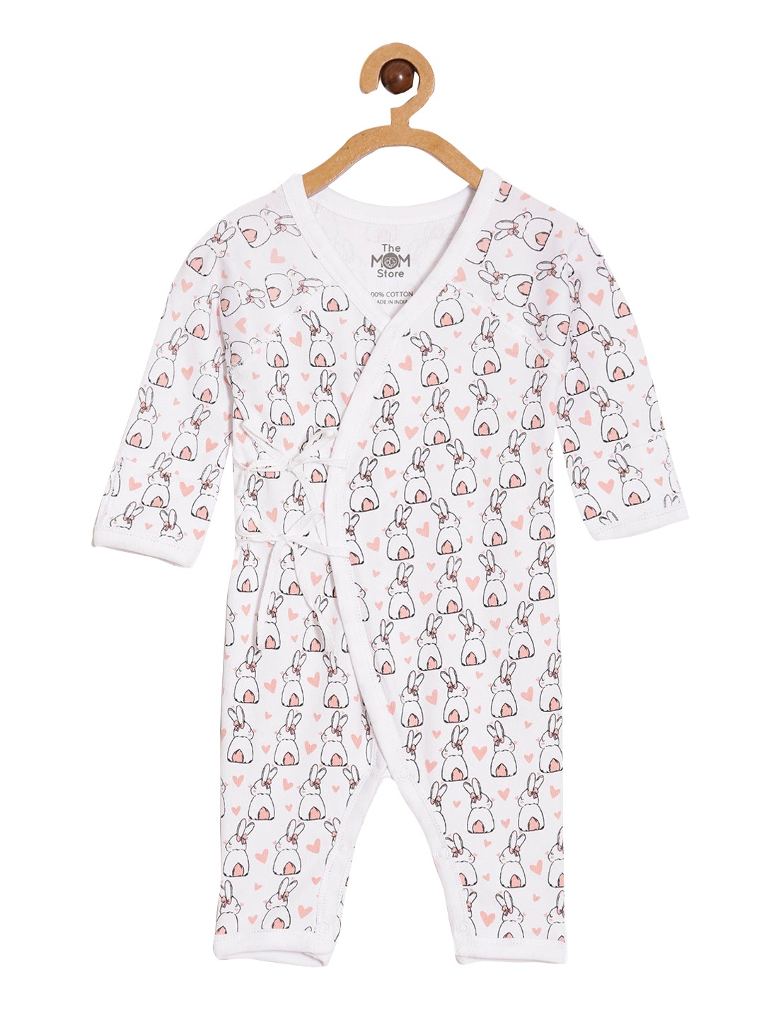 

The Mom Store Infants Heart & Fluffs Printed Cotton Romper, White