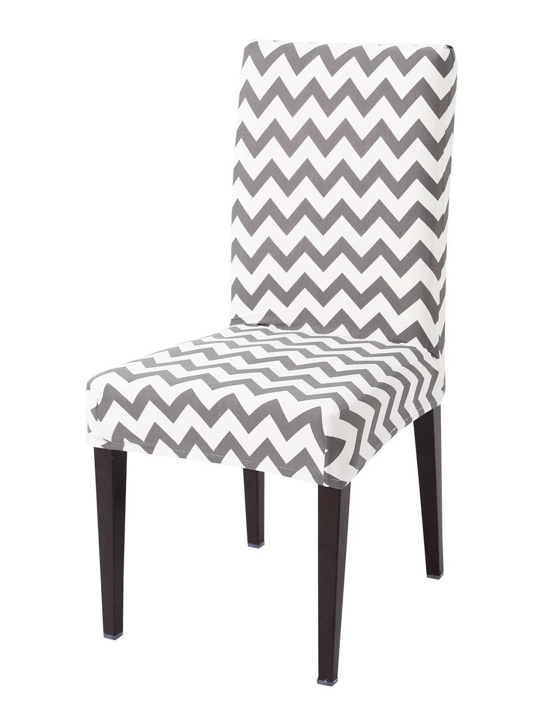 

HOKIPO Grey & White Printed Stretchable Chair Cover