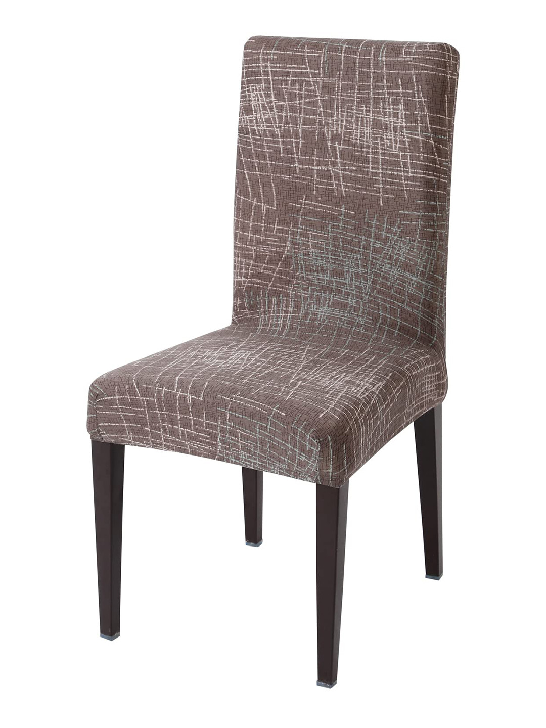 

HOKIPO Brown & White Printed Stretchable Chair Cover