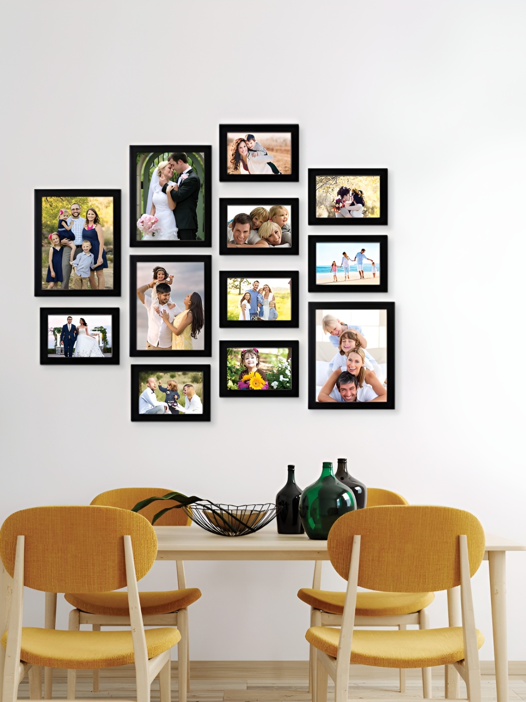 

Stuthi Arts Black 12 Pieces Wooden Wall Photo Frames Set