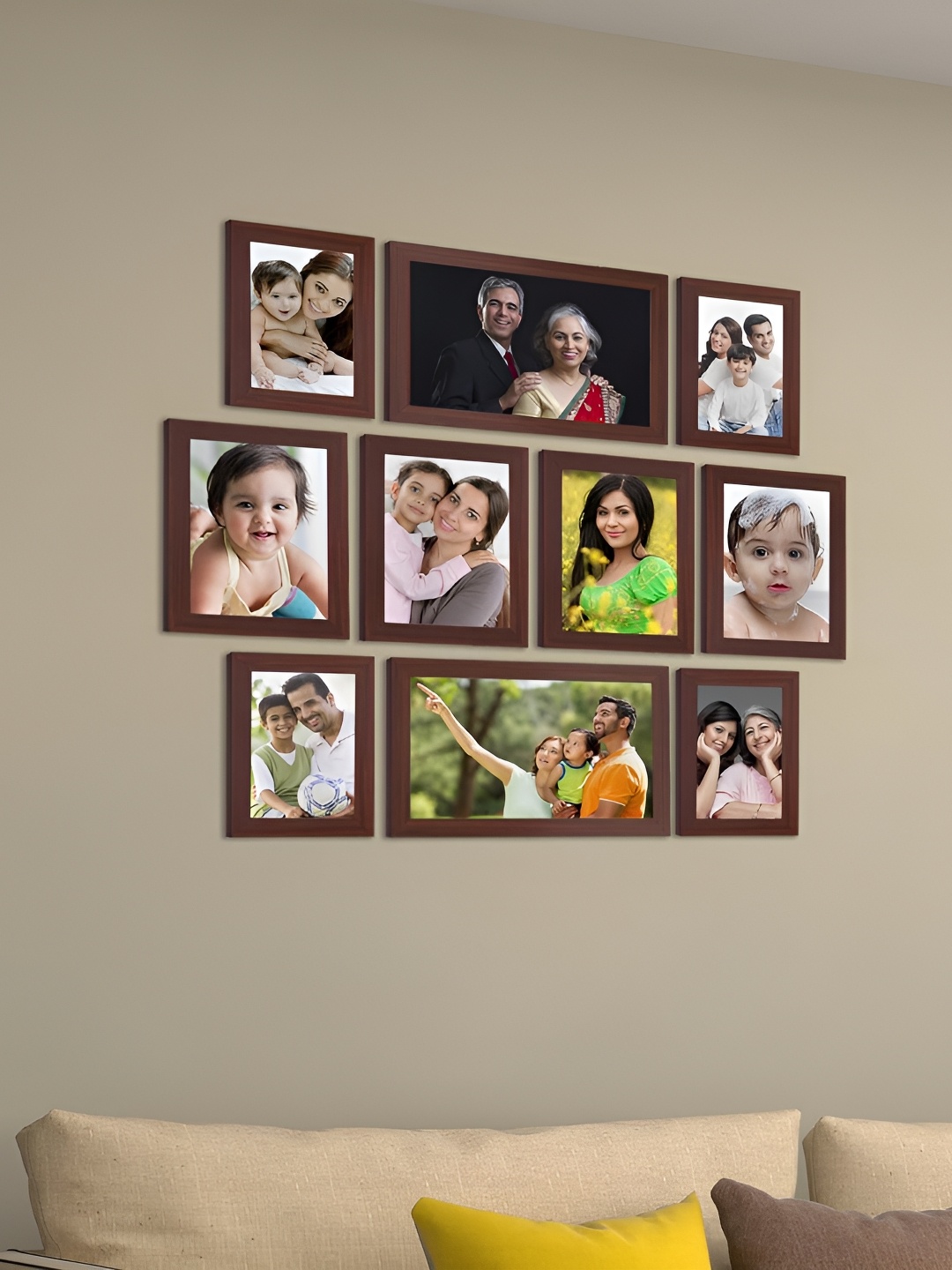 

Stuthi Arts Brown 10 Pieces Wood Wall Photo Frames